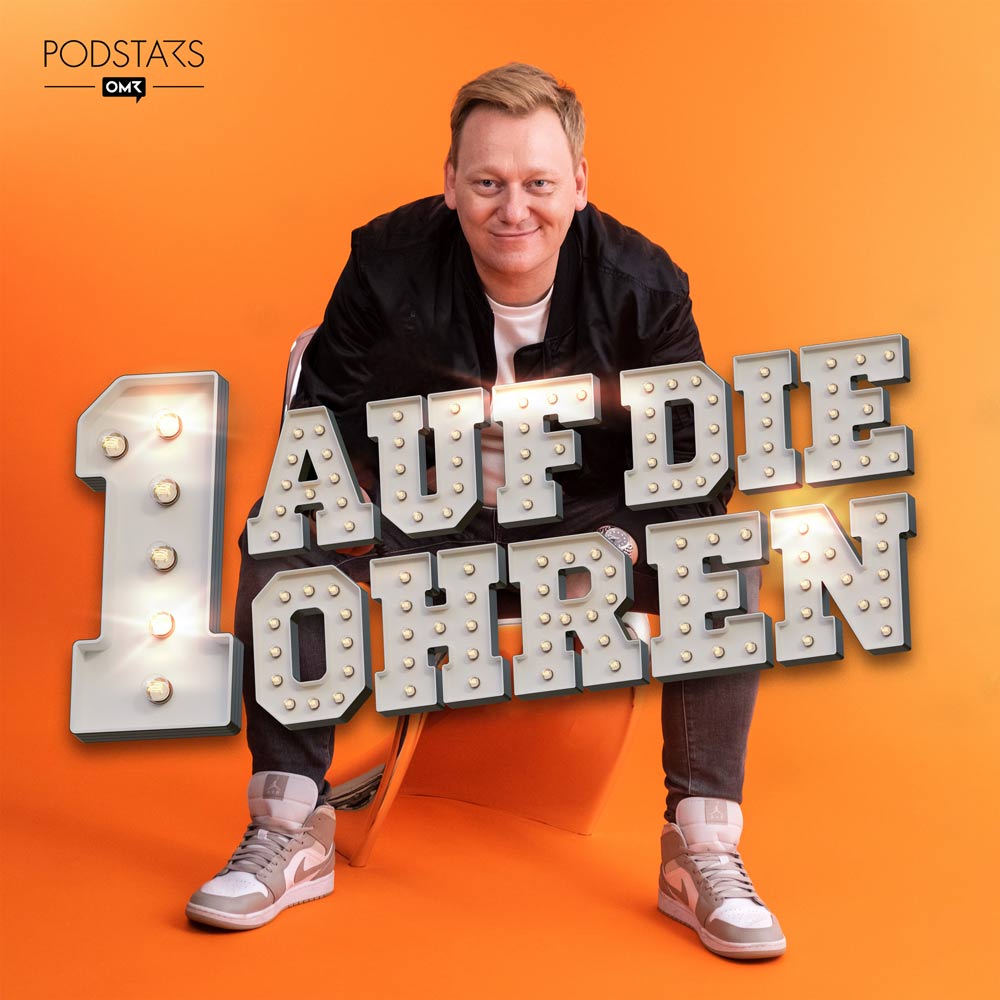 1 auf die Ohren Podcast Cover mit Knossi